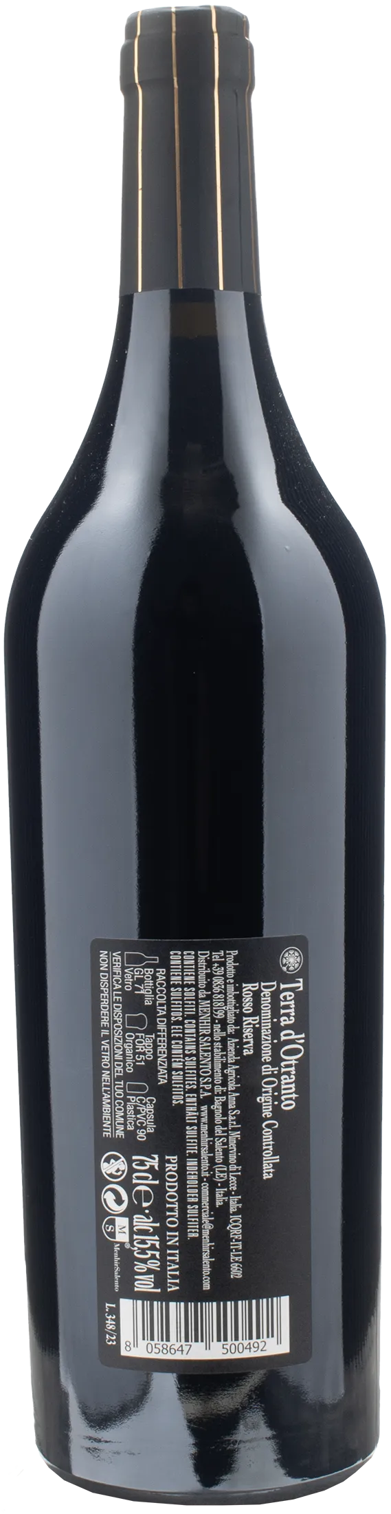 Menhir Vega Terra d'Otranto Rosso Riserva 2021
