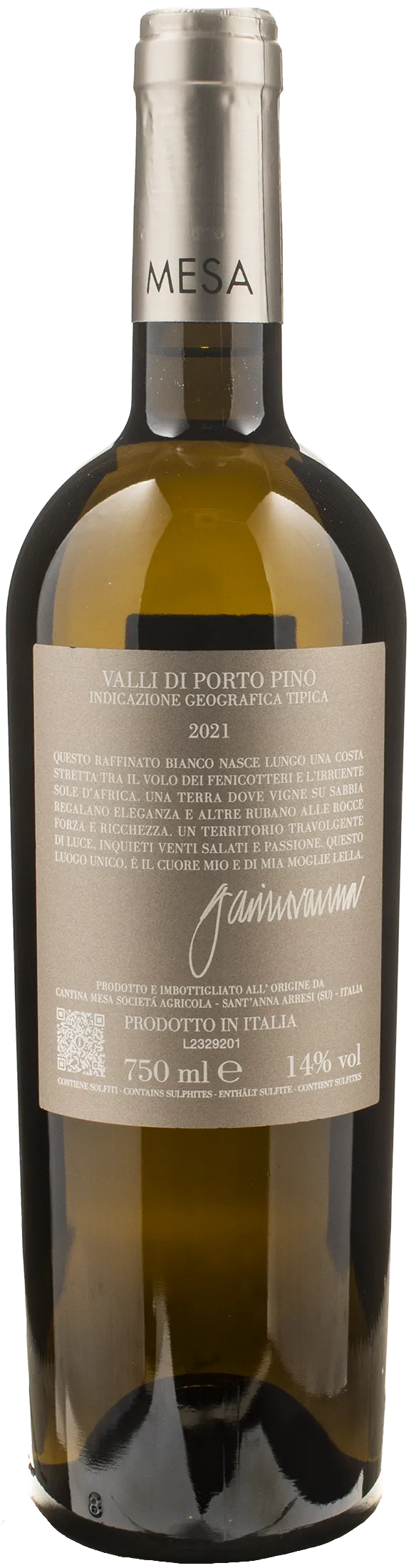 Mesa Valli di Porto Pino Bianco Galesa 2021