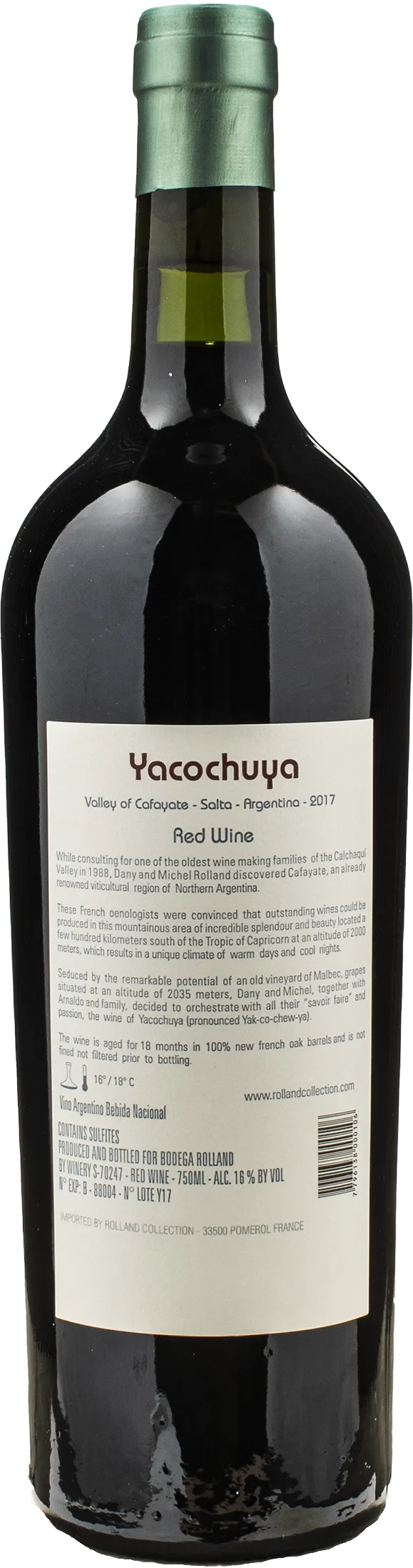 Michel Rolland Collection Yacochuya Malbec 2017