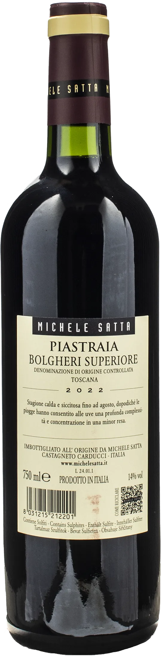 Michele Satta Bolgheri Superiore Piastraia 2022