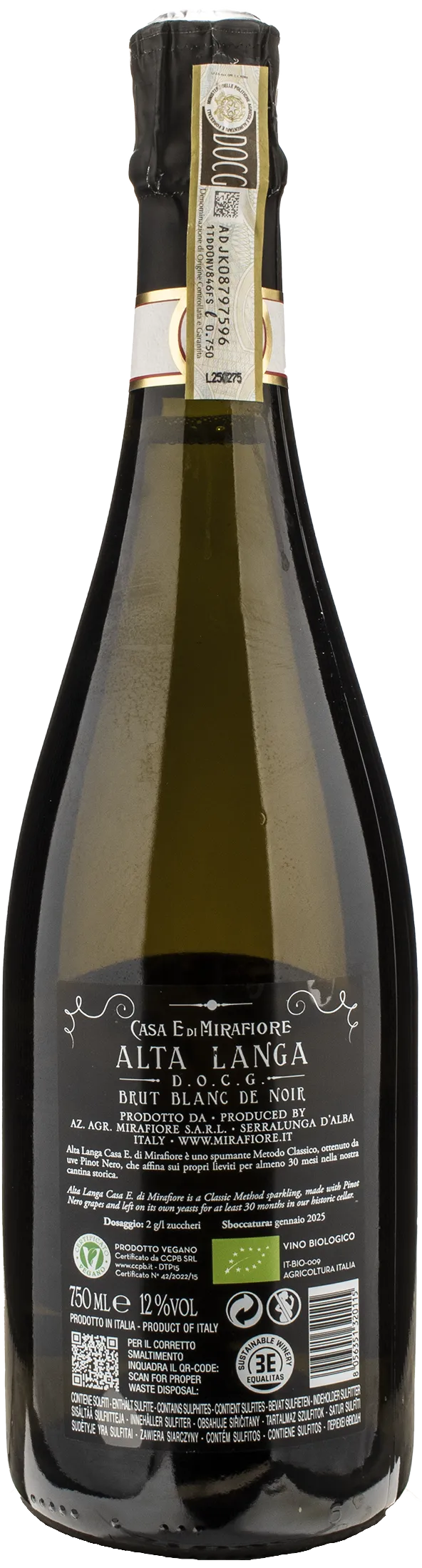 Mirafiore Alta Langa Blanc de Noir Brut 2021