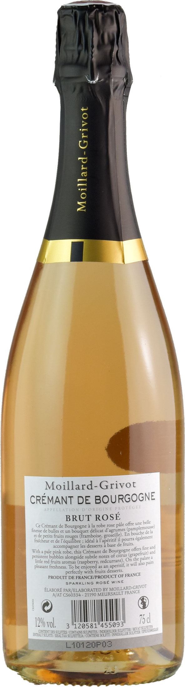 Moillard Grivot Cremant de Bourgogne Brut Rosè Millesime 2018