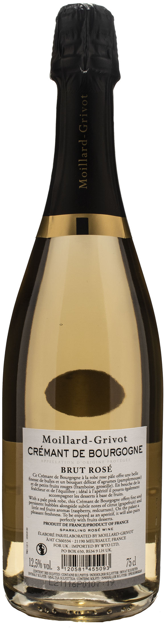 Moillard Grivot Cremant de Bourgogne Brut Rosè Millesime 2019