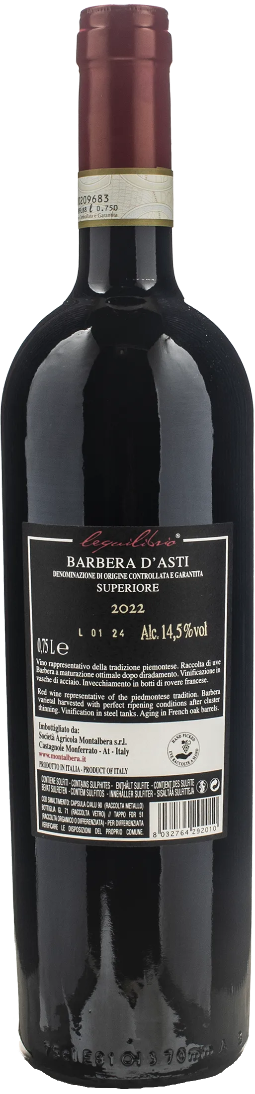 Montalbera Barbera d'Asti Superiore Lequilibrio 2022