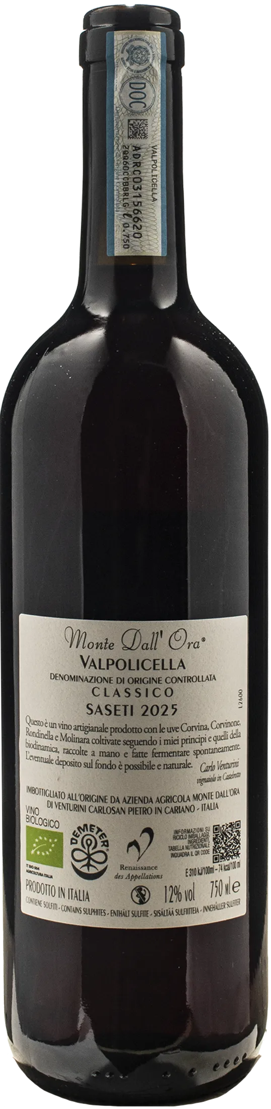 Monte dall'Ora Valpolicella Classico Saseti 2025
