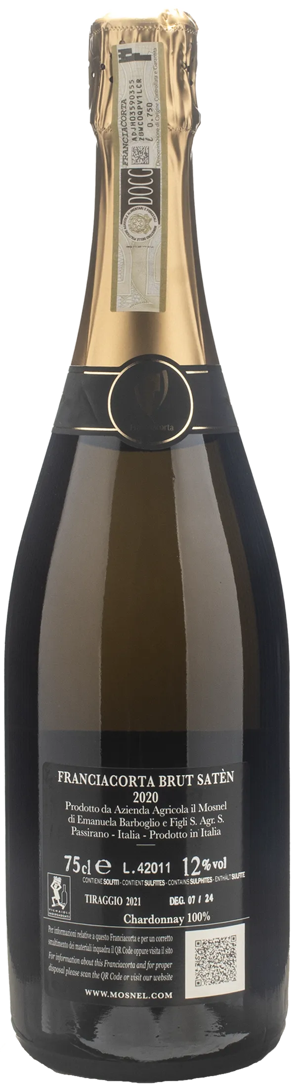 Mosnel 1836 Franciacorta Saten Brut Chardonnay 2020