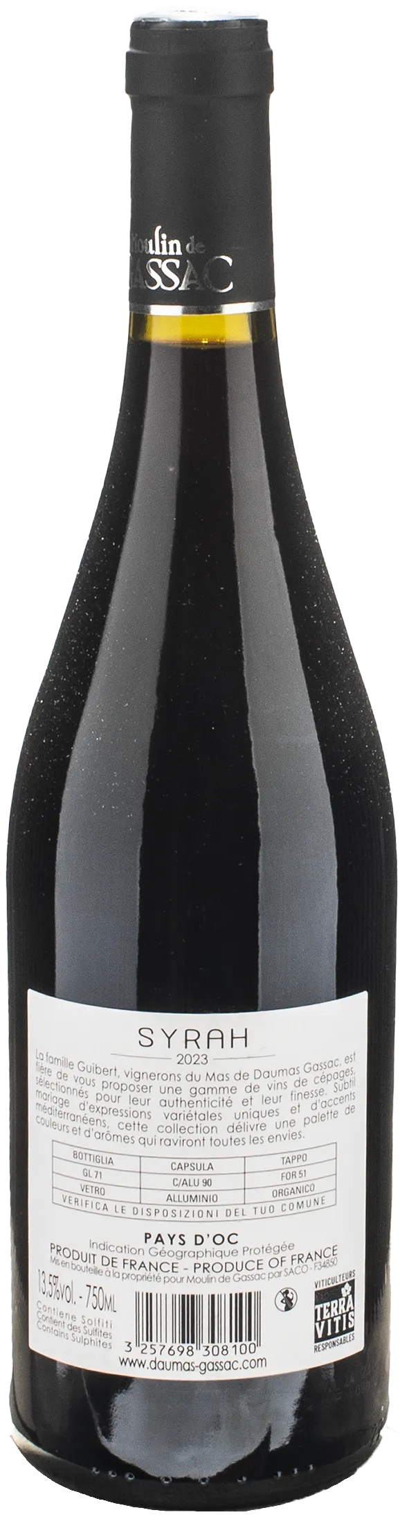 Moulin de Gassac Syrah Pays D'OC 2023