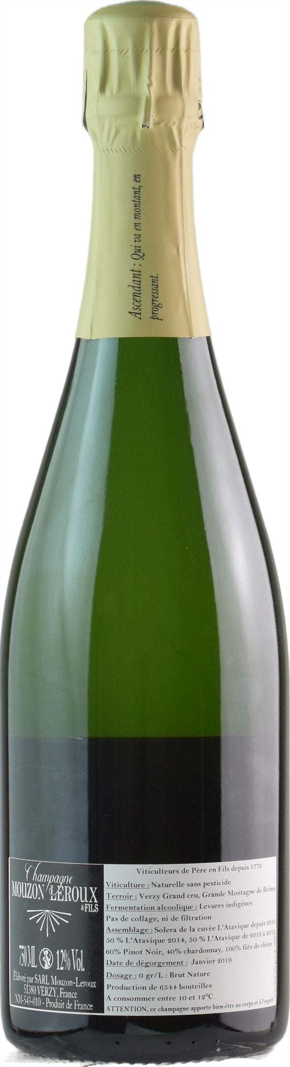 Mouzon-Leroux Champagne Grand Cru L'Ascendant Solera Brut Nature