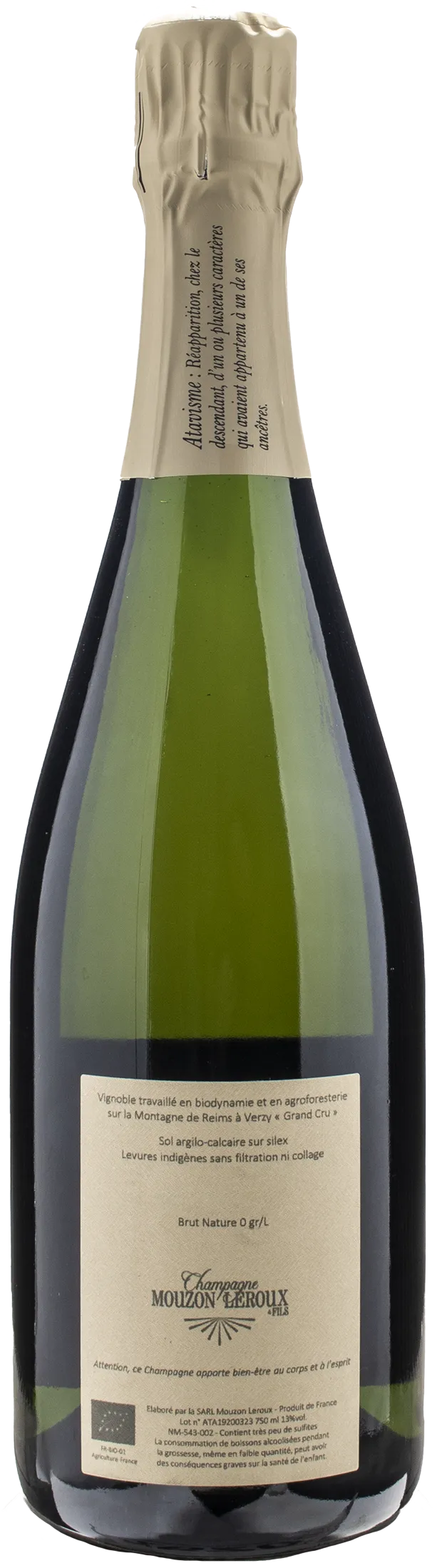 Mouzon Leroux Champagne Grand Cru L'Atavique Tradition Nature