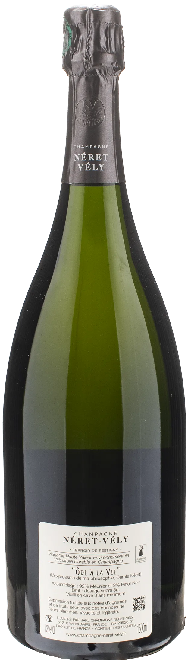 Neret Vely Champagne Blanc de Noirs Ode a la Vie Brut Magnum
