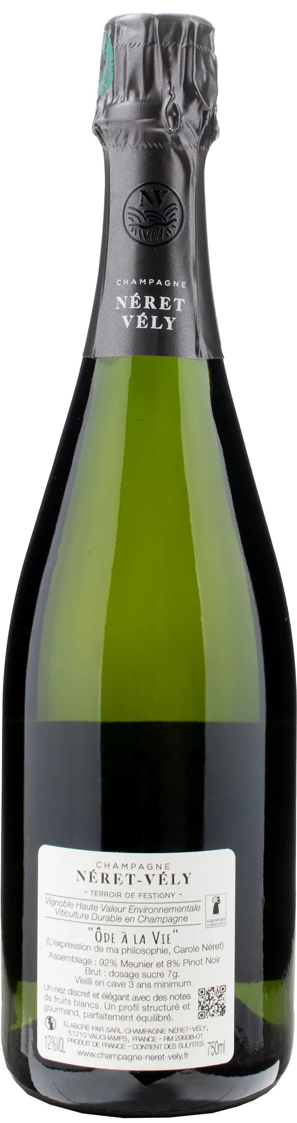 Neret Vely Champagne Blanc de Noirs Ode a la Vie Brut