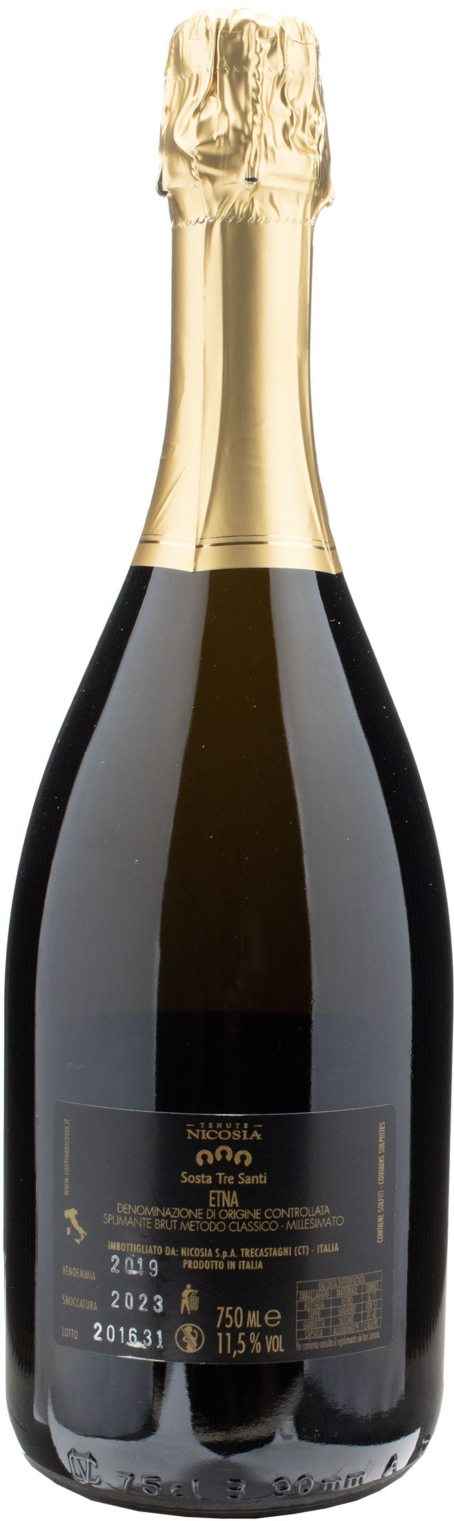Nicosia Sosta Tre Santi Etna Brut Metodo Classico Millesimato 2019