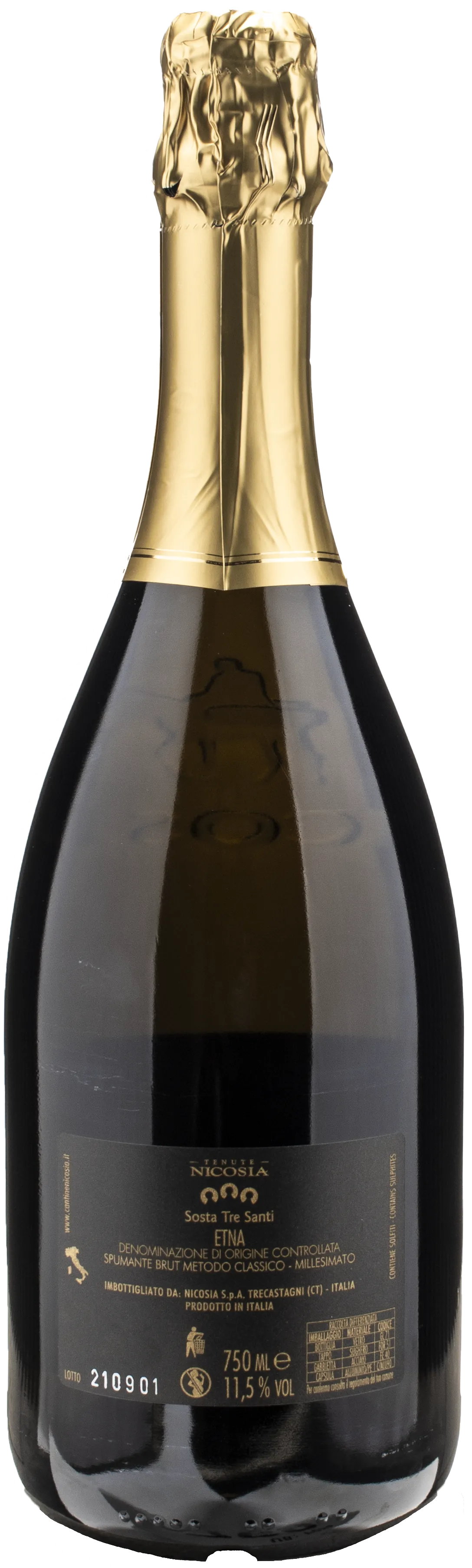 Nicosia Sosta Tre Santi Etna Brut Metodo Classico Millesimato 2020