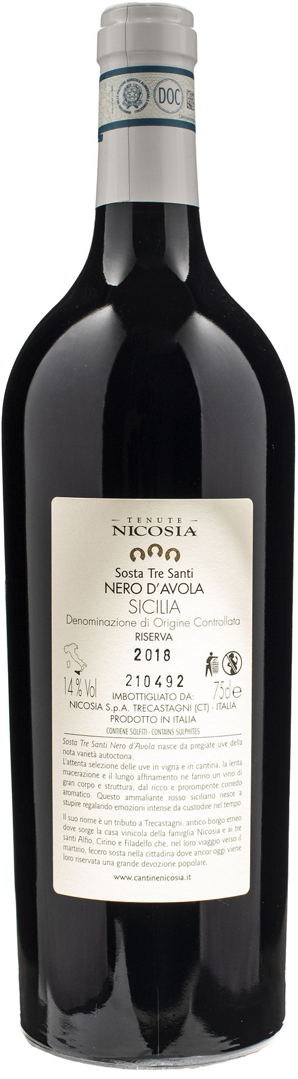 Nicosia Sosta Tre Santi Nero d'Avola Riserva 2018