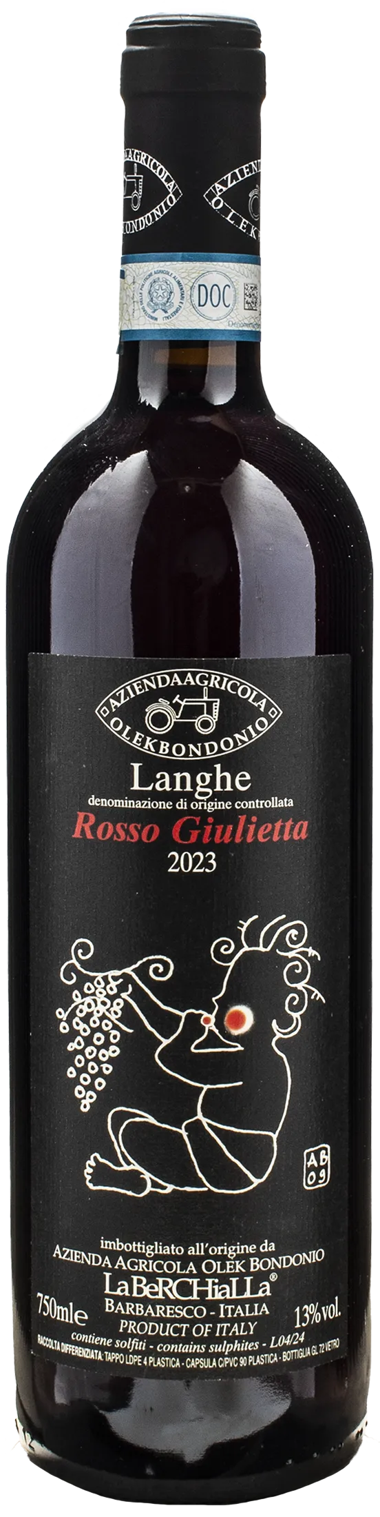 Olek Bondonio Langhe Rosso Giulietta 2023