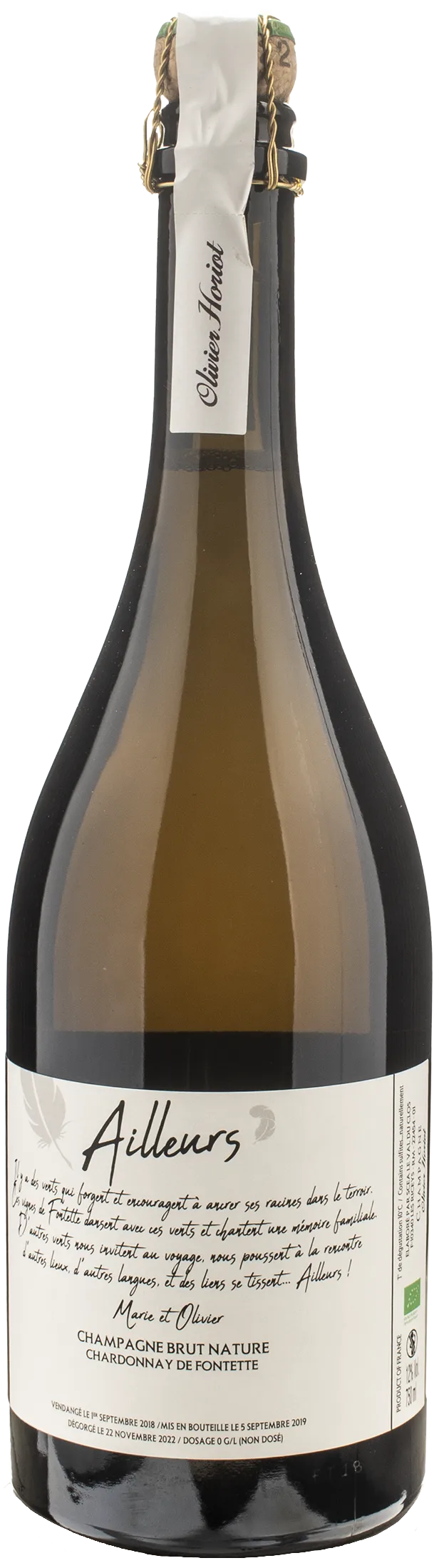 Olivier Horiot Champagne Ailleurs Brut Nature 2018