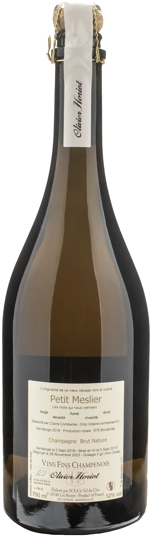 Olivier Horiot Champagne Petit Meslier Brut Nature 2018