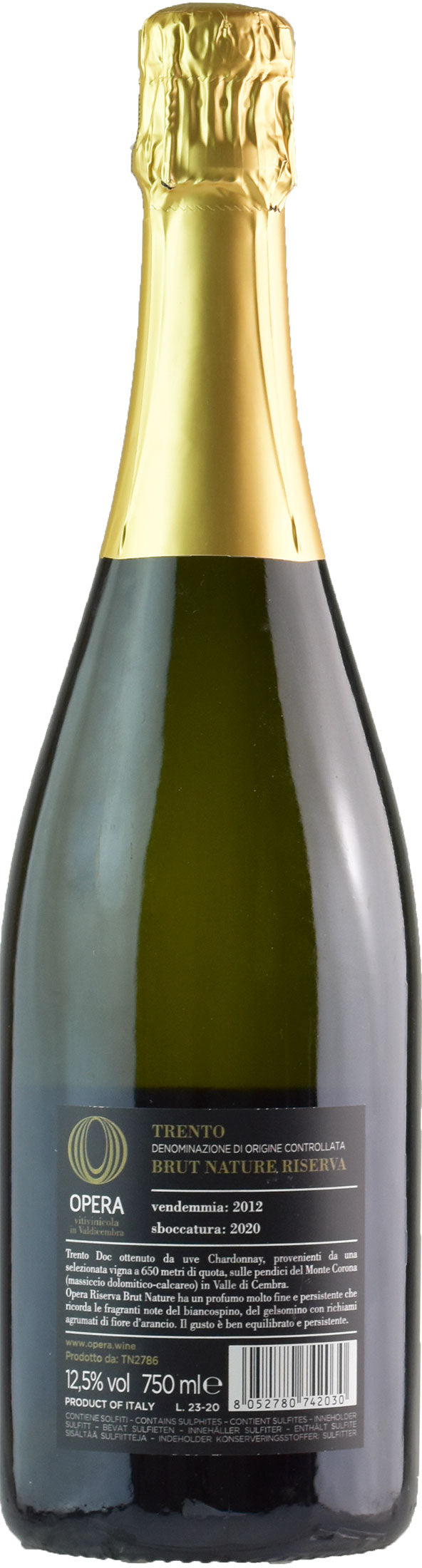 Opera Viticoltori in Valdicembra Chardonnay Riserva Brut Nature 2012