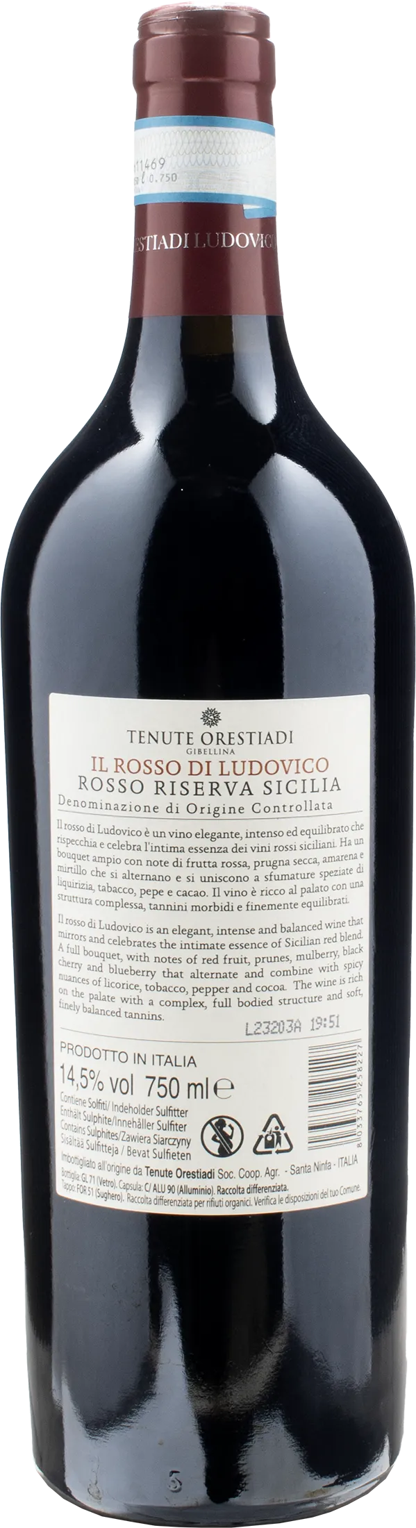 Orestiadi Il Rosso di Ludovico Riserva 2019