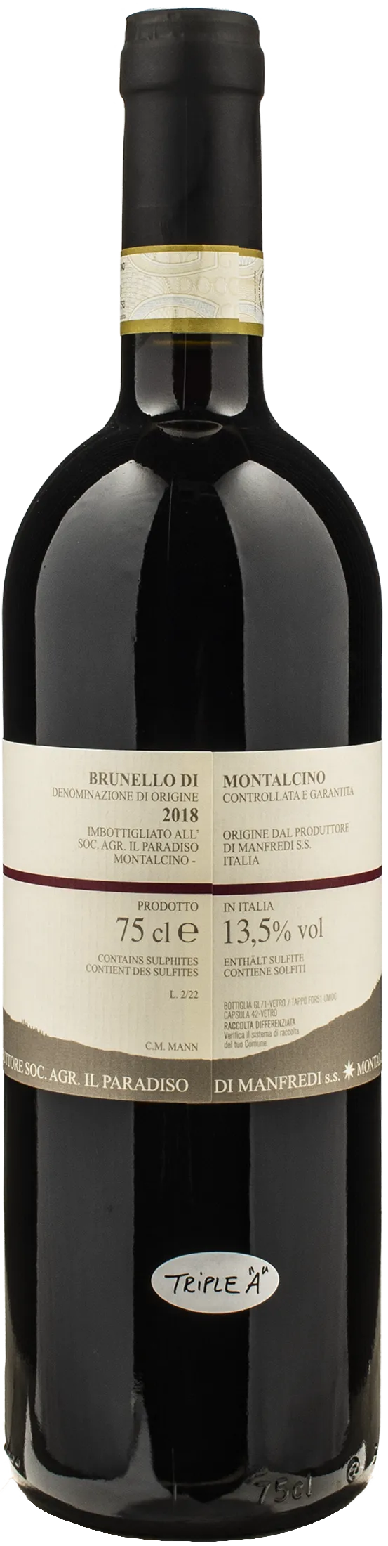 Paradiso di Manfredi Brunello di Montalcino 2018