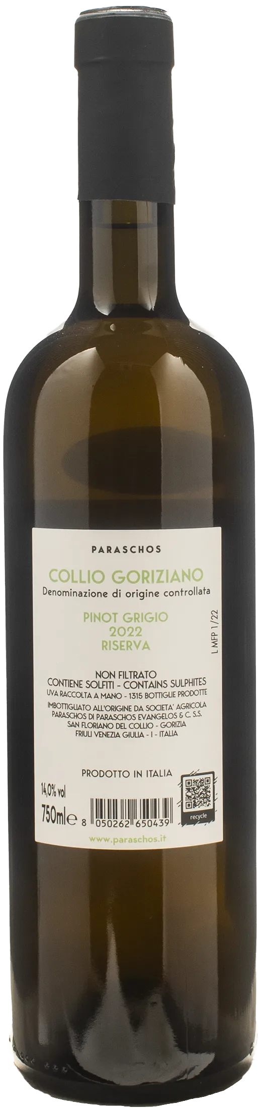 Paraschos JBZ Pinot Grigio Riserva 2022