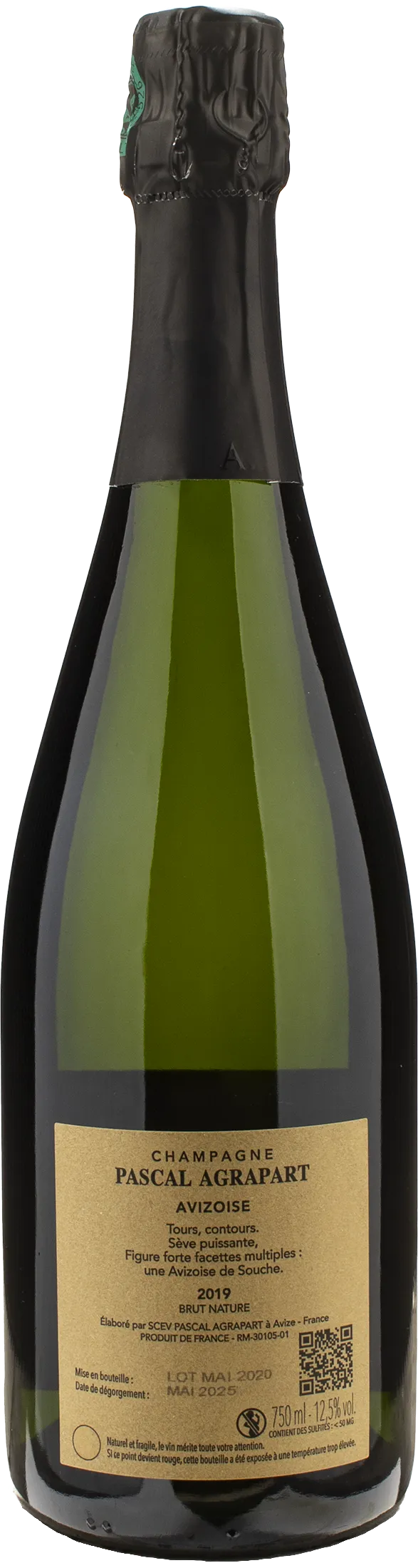 Pascal Agrapart Champagne Grand Cru Blanc de Blancs Brut Nature Avizoise 2019
