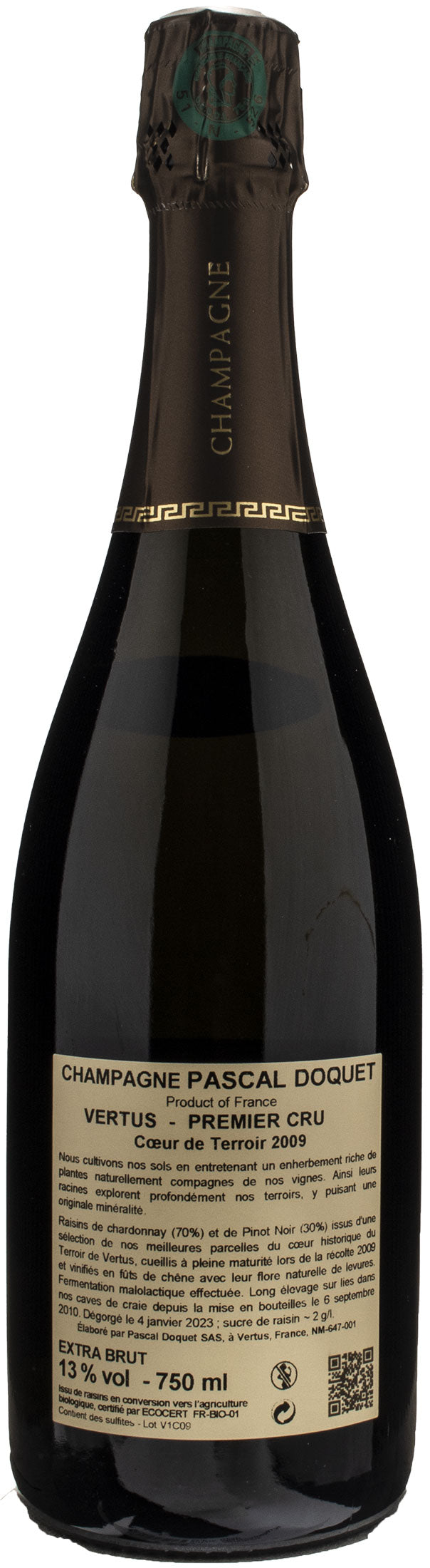 Pascal Doquet Champagne 1er Cru Vertus Coeur de Terroir Extra Brut 2009