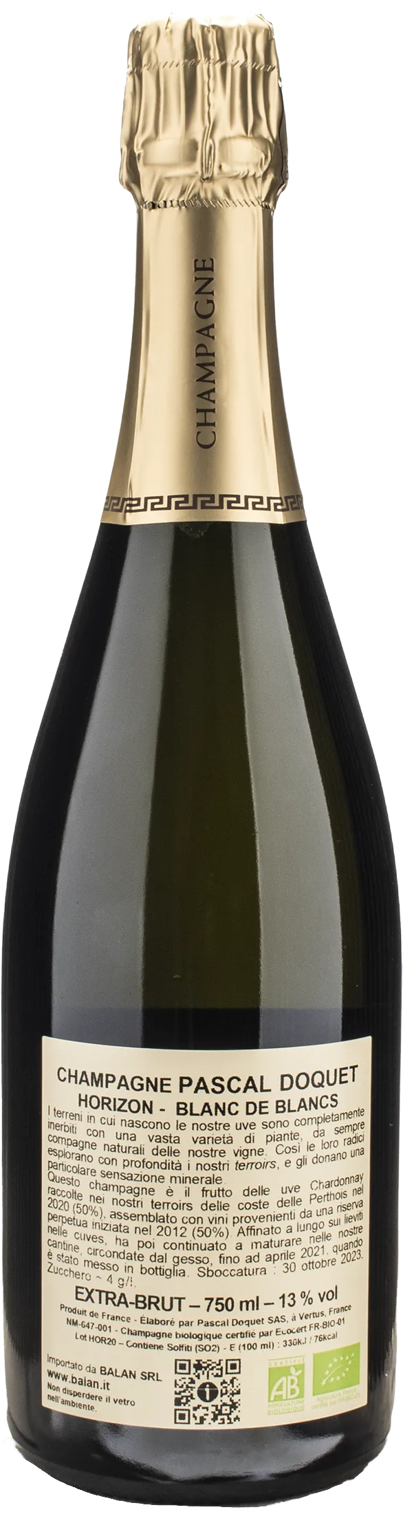 Pascal Doquet Champagne Blanc de Blanc Horizon Extra Brut