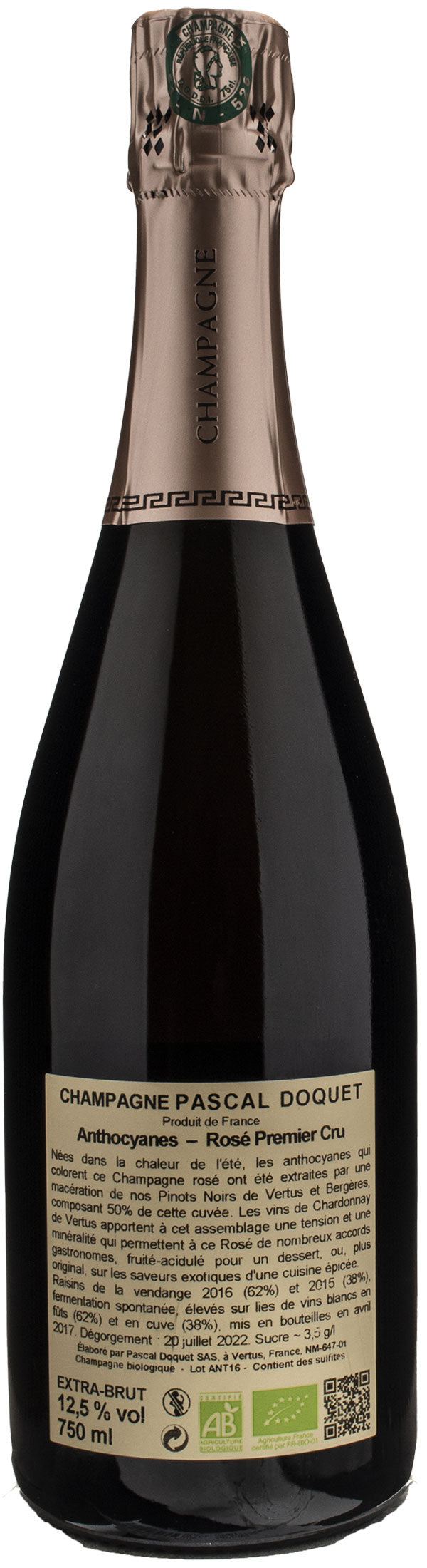 Pascal Doquet Champagne 1er Cru Rosè Extra Brut Anthocyanes