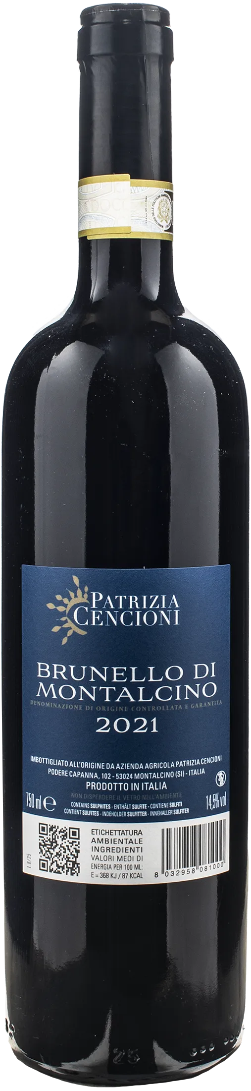 Patrizia Cencioni Brunello di Montalcino 2021