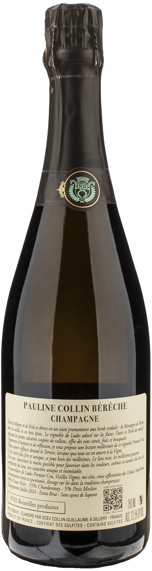 Pauline Collin Bereche Champagne 1er Cru Montagne De Reims Ludes Vieilles Vignes Vintage 2019