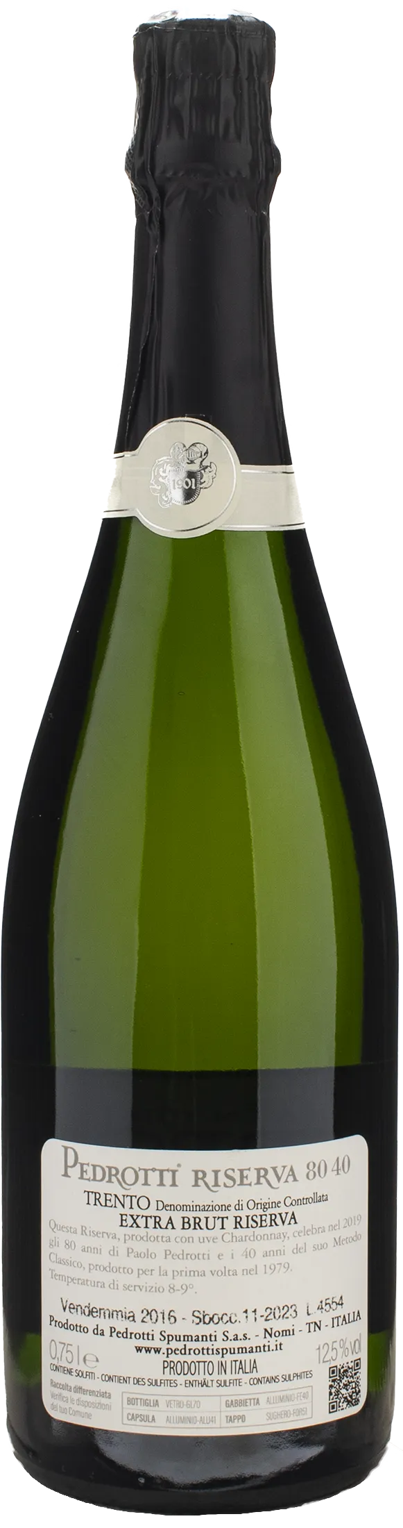 Pedrotti Trento Riserva 80 40 Extra Brut 2016