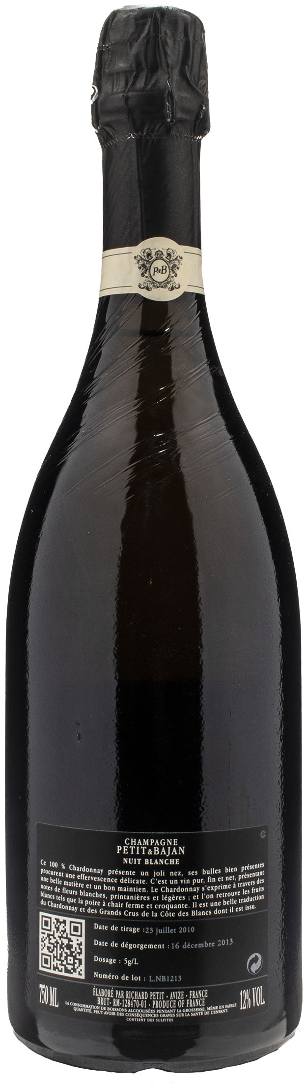 Petit e Bajan Champagne Grand Cru Nuit Blanche Brut