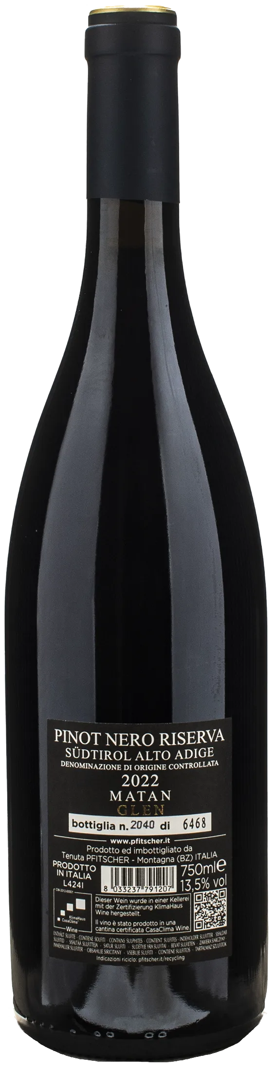 Pfitscher Pinot Nero Matan Riserva 2022