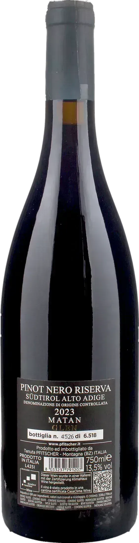 Pfitscher Pinot Nero Matan Riserva 2023