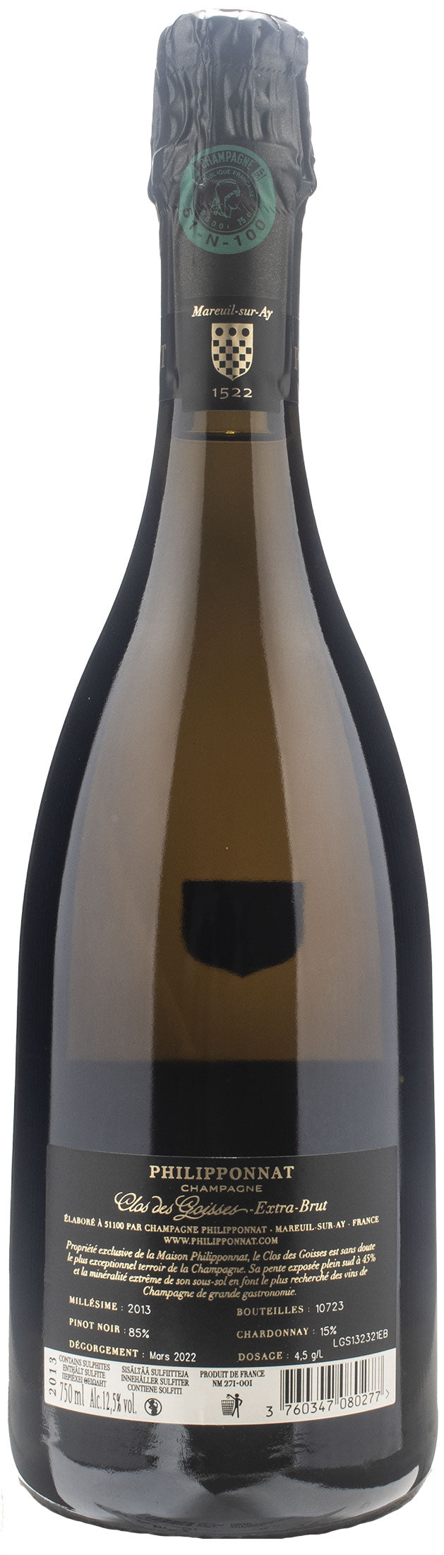 Philipponnat Champagne Clos Goisses Extra Brut 2013