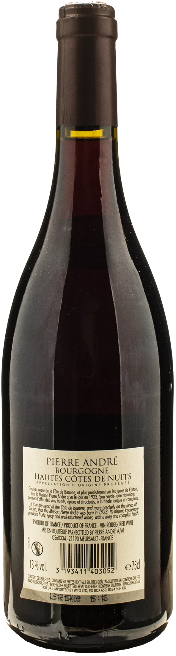 Pierre Andre Bourgogne Hautes Cotes de Nuits en Montavot 2023