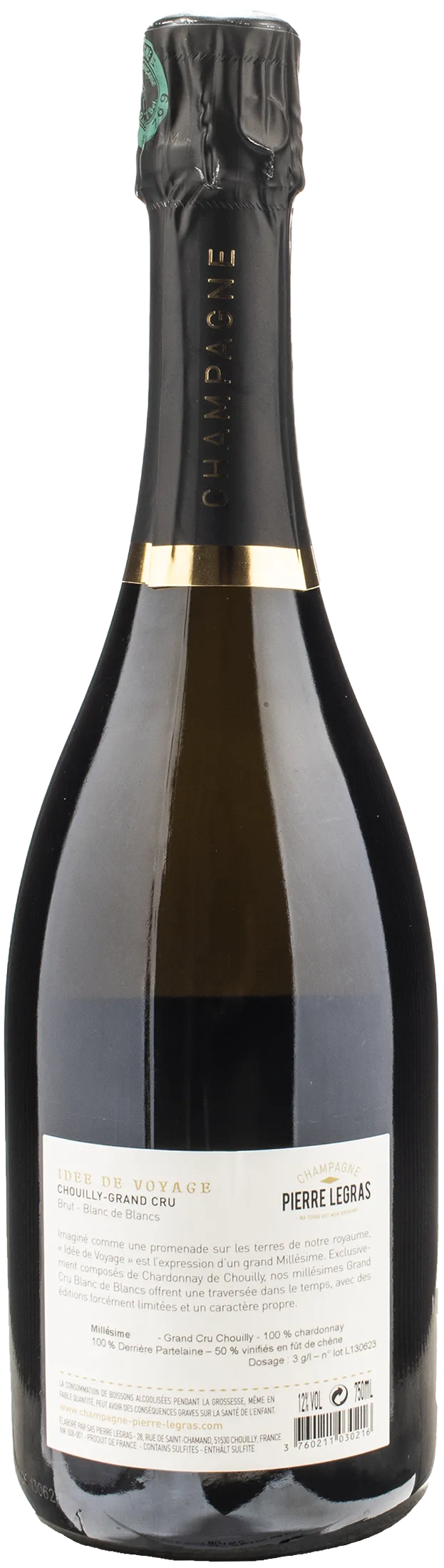 Pierre Legras Champagne Grand Cru Blanc de Blancs Brut Idee de Voyage 2013