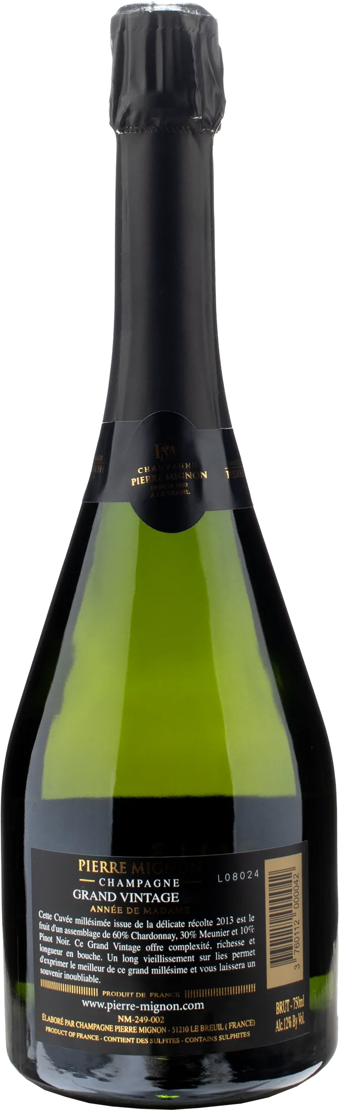 Pierre Mignon Champagne Annee de Madame Grand Vintage Brut 2013