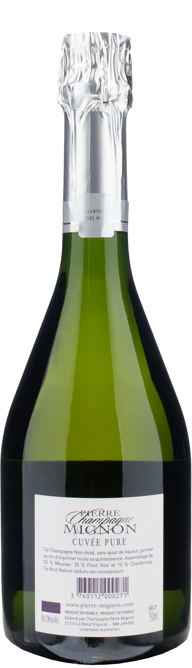 Pierre Mignon Champagne Cuvee Pure Zero Dosage Brut Nature