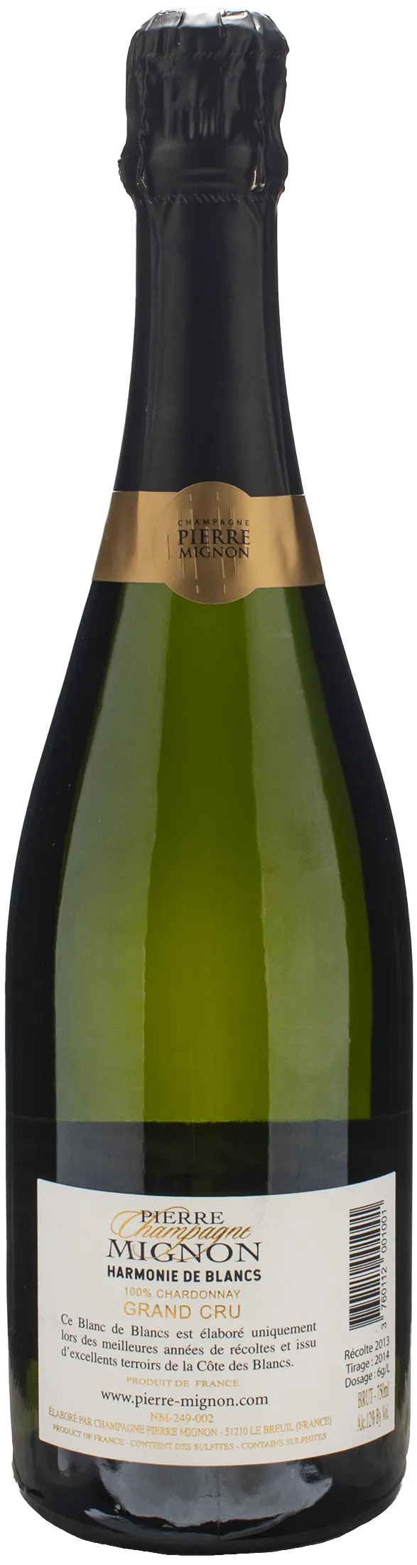 Pierre Mignon Champagne Harmonie de Blancs Grand Cru 2013