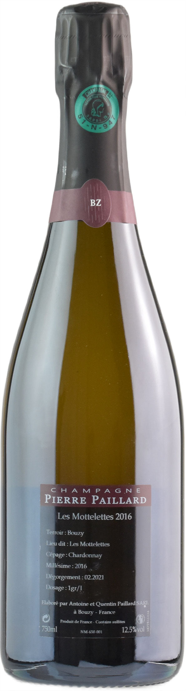 Pierre Paillard Champagne Bouzy Grand Cru Les Mottelettes 2016