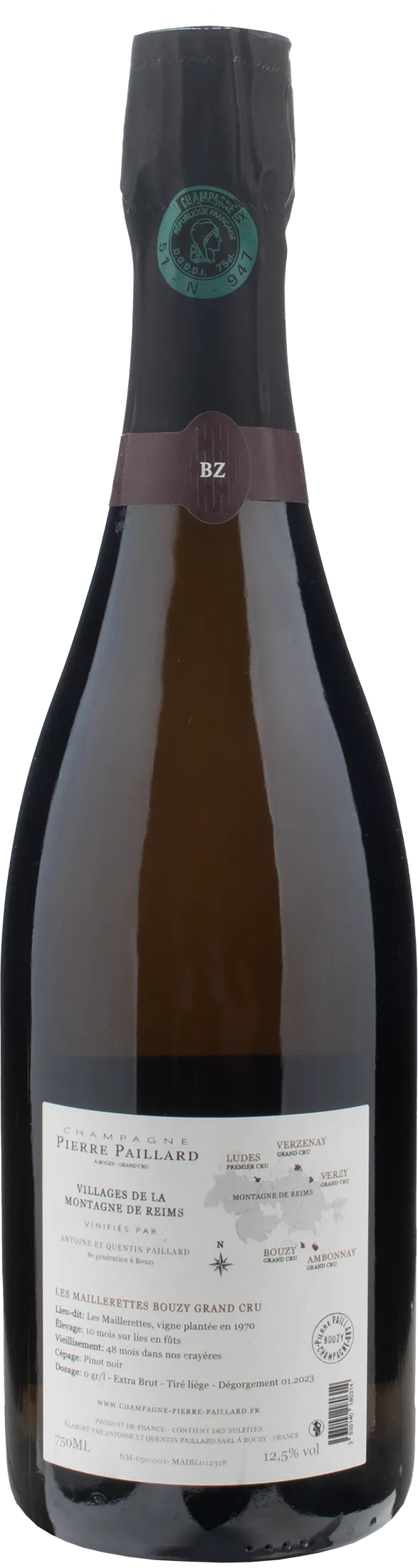 Pierre Paillard Champagne Grand Cru Blanc De Noirs Les Maillerettes Bouzy Extra Brut 2018