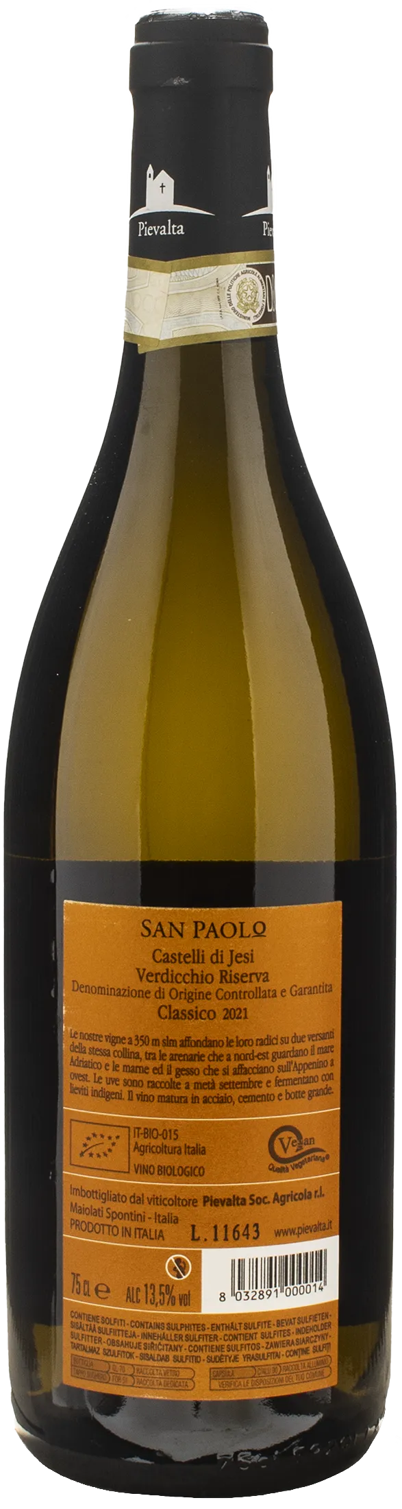 Pievalta Verdicchio dei Castelli di Jesi Classico Riserva San Paolo 2021