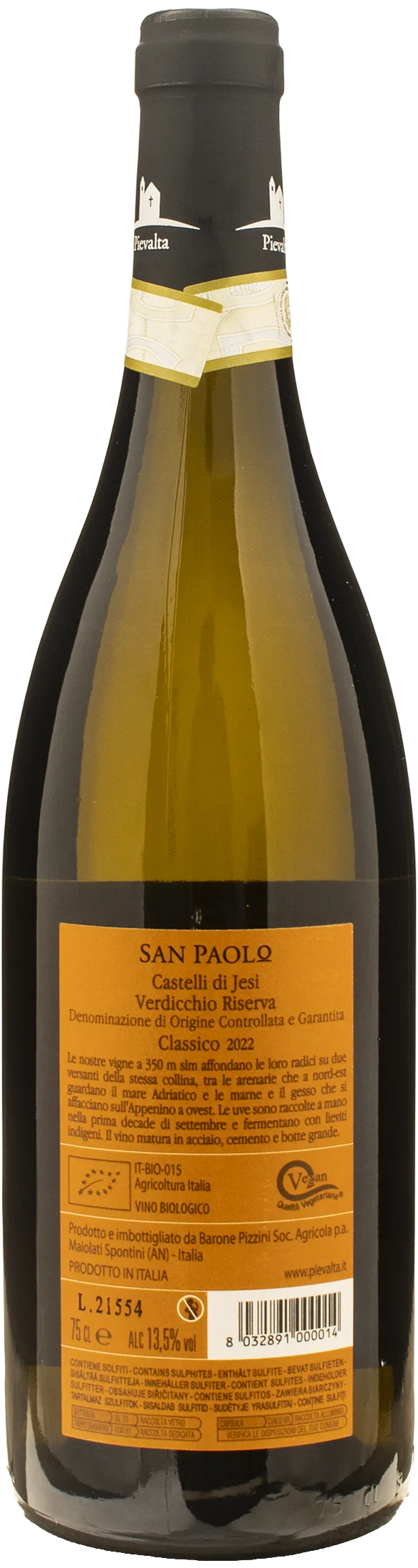 Pievalta Verdicchio dei Castelli di Jesi Classico Riserva San Paolo 2022