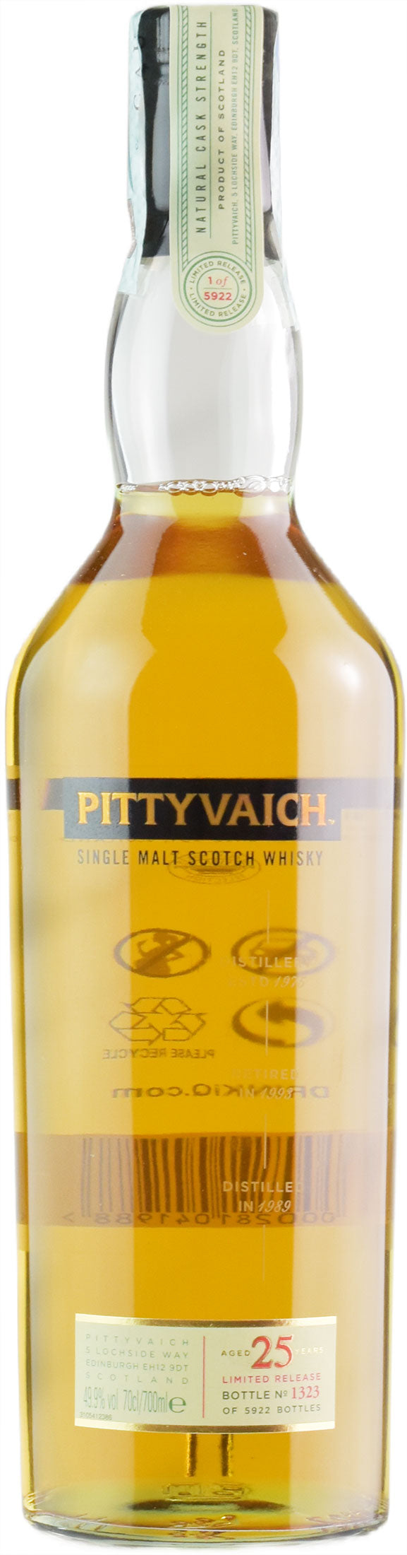 Pittyvaich Whisky Limited Release Single Malt Natural Cask Strength 25 Y.O. 0.7L