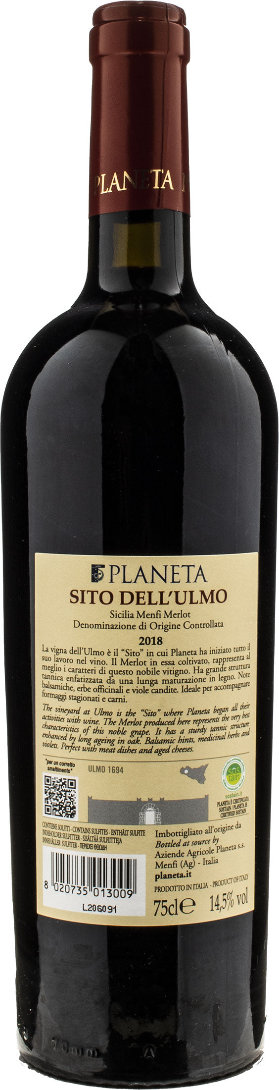 Planeta Merlot Sito Dell'Ulmo 2018