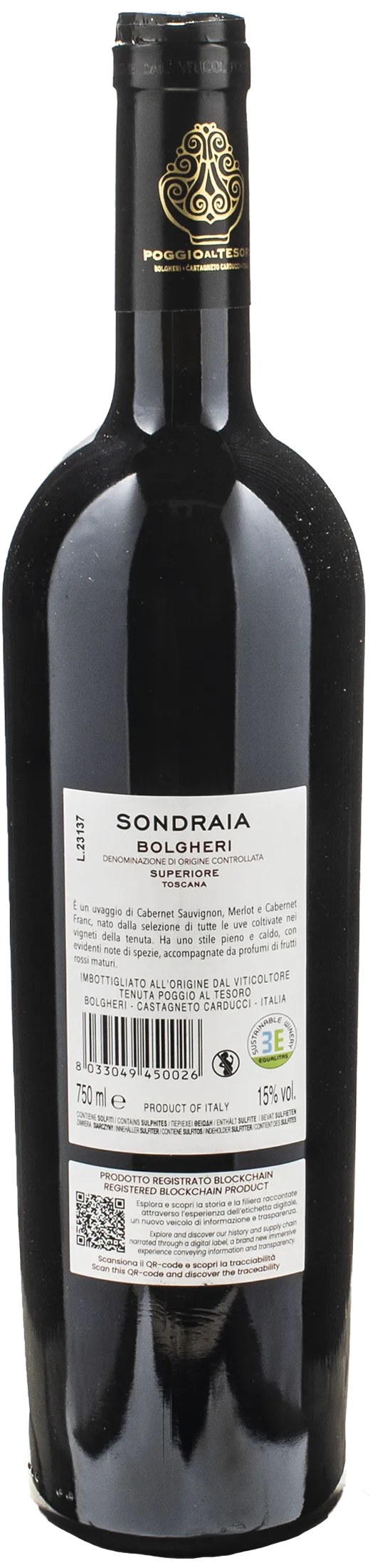 Poggio al Tesoro Bolgheri Superiore Sondraia 2020