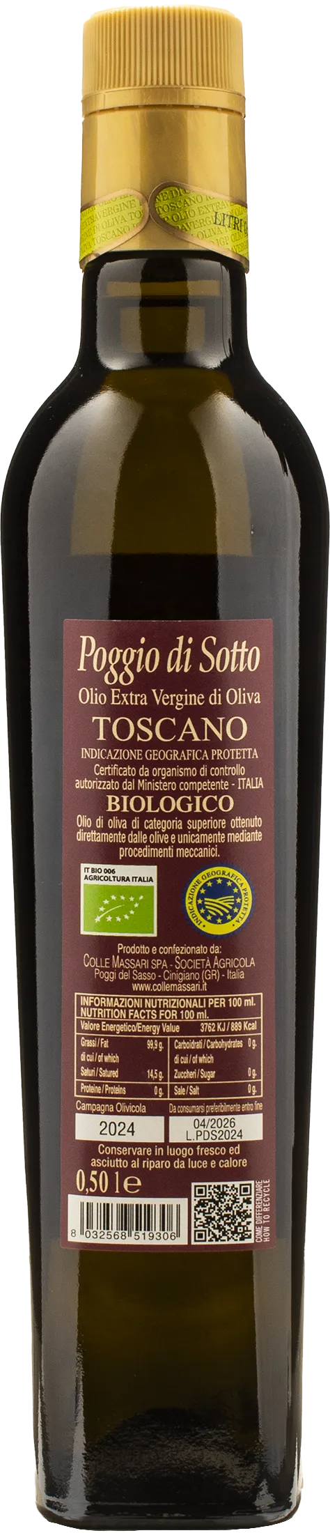 Poggio di Sotto Olio Extra Vergine di Oliva 0.5L 2024