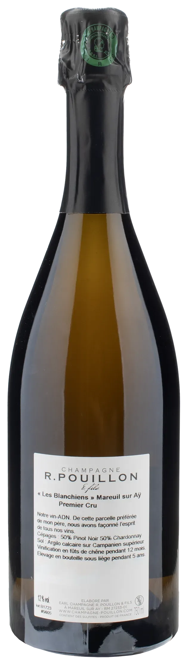 R. Pouillon Champagne 1er Cru Les Blanchiens Brut Nature 2017